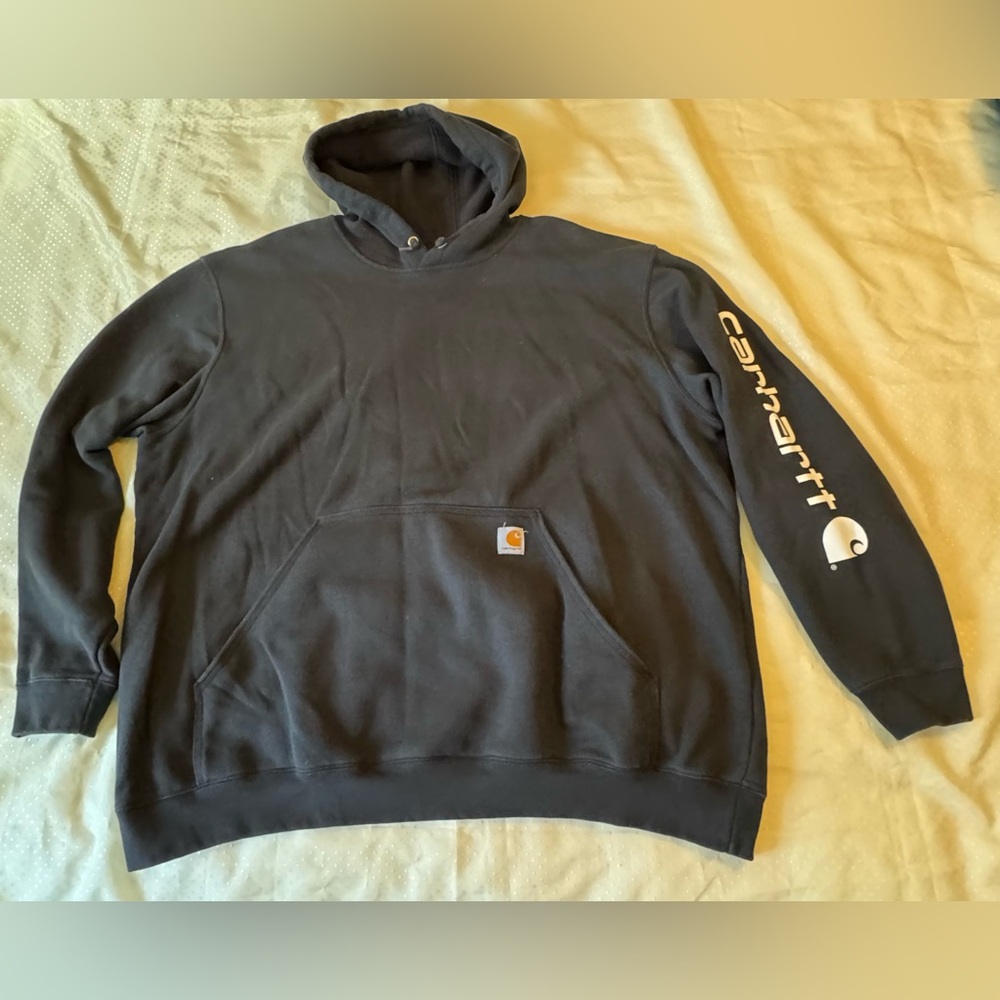 Carhartt Hoodie Men’s 3XL Black Original Fit Logo Sleeve K288 BLK